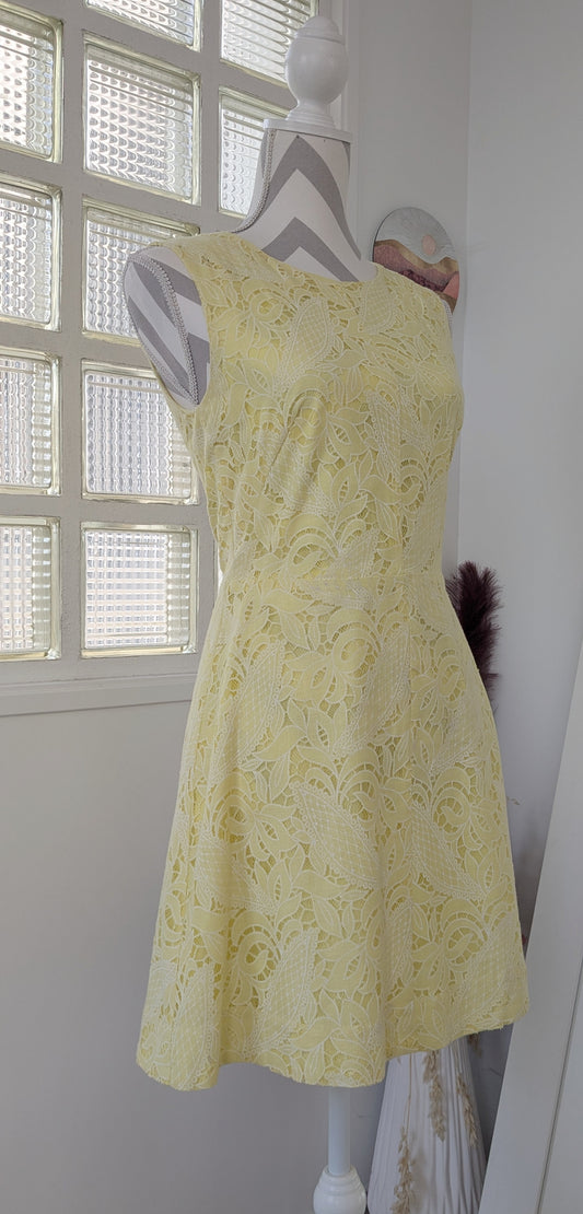 Robe jaune dentelle - H&M - 40
