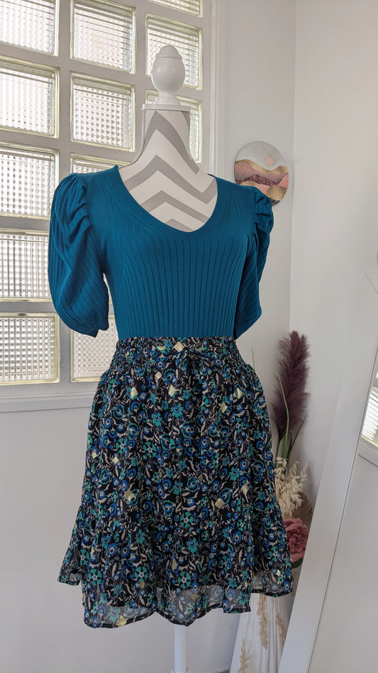 Jupe smokée colorée - Cache-Cache - 38