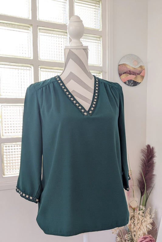 Blouse souple vert sapin - Promod - 36
