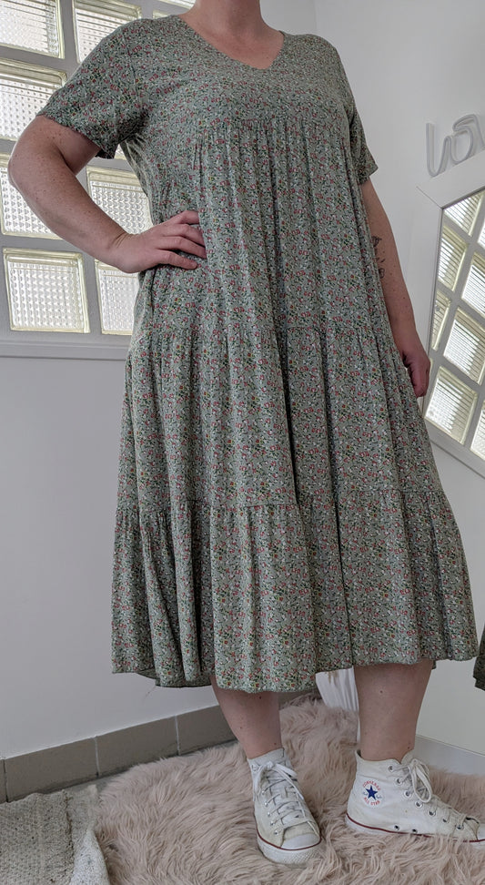 Robe longue fleurie - Made in Italy - TU