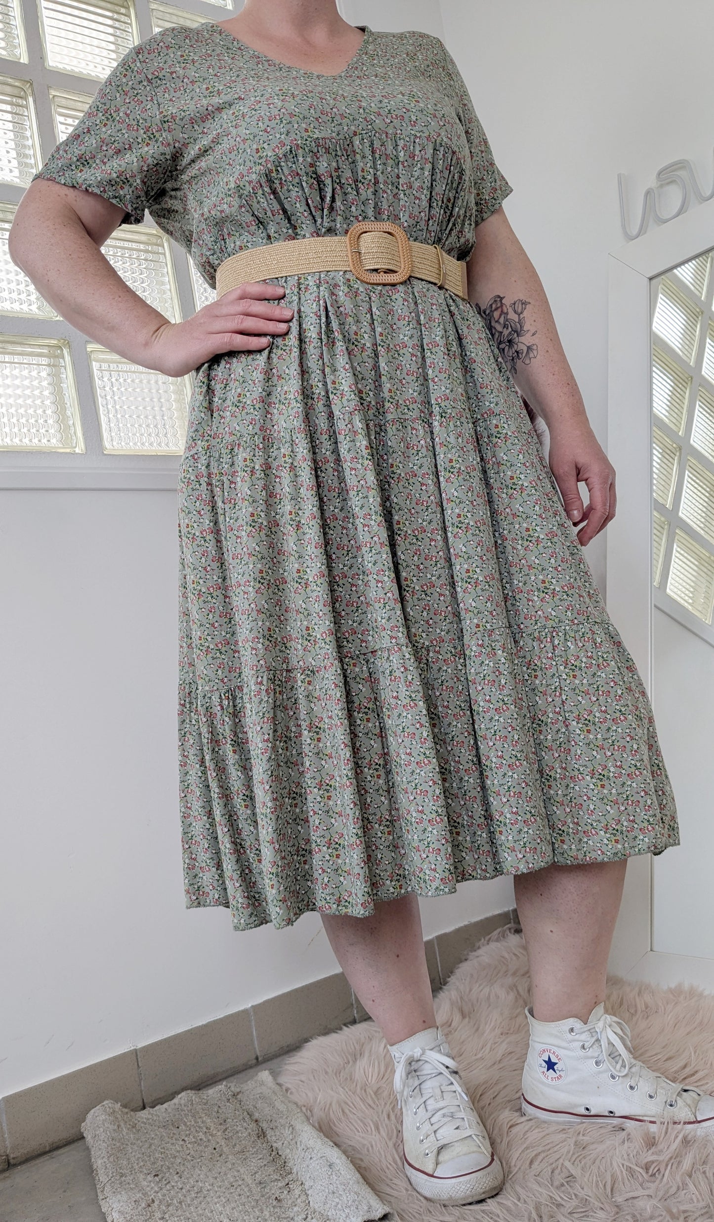 Robe longue fleurie - Made in Italy - TU