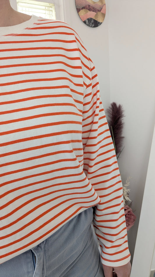 Sweat marinière orange - Tex - 42+