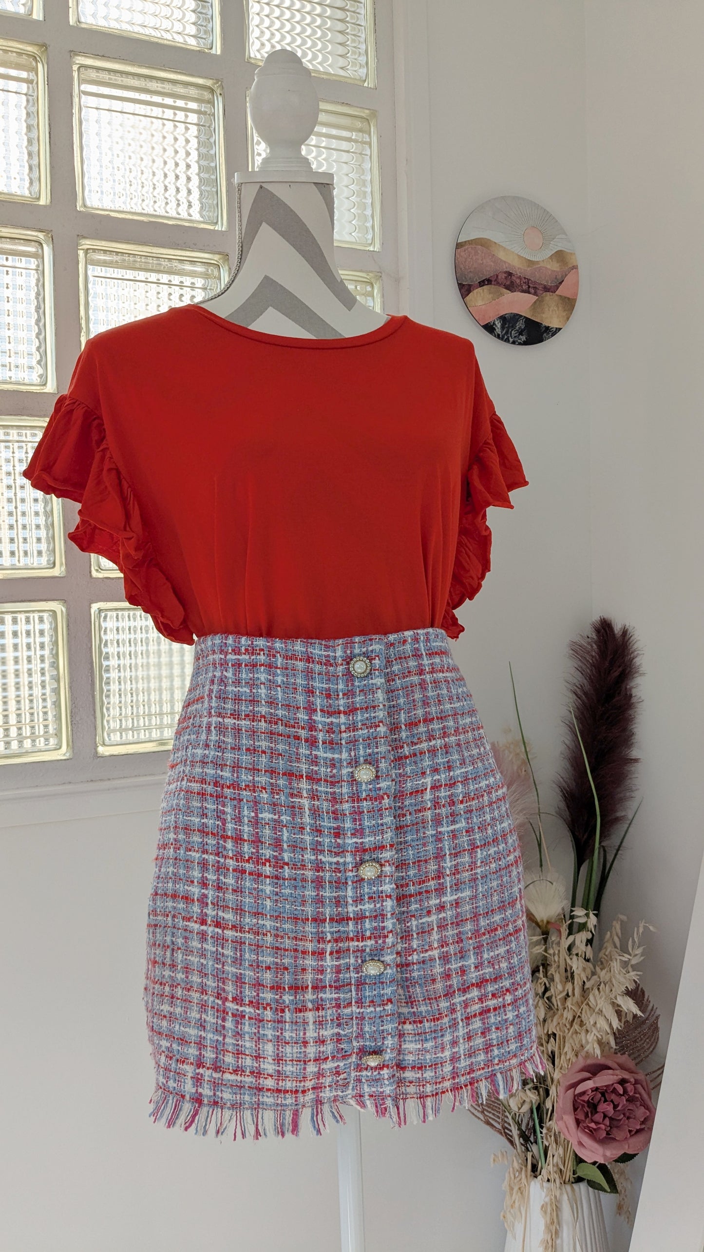 Jupe tweed colorée - Zara - 40