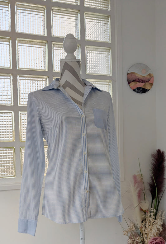 Chemise rayée ciel - Mango - 40