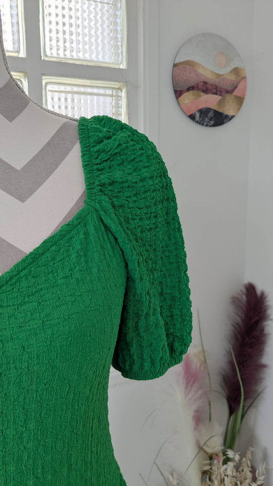 Robe smokée vert - H&M - 36