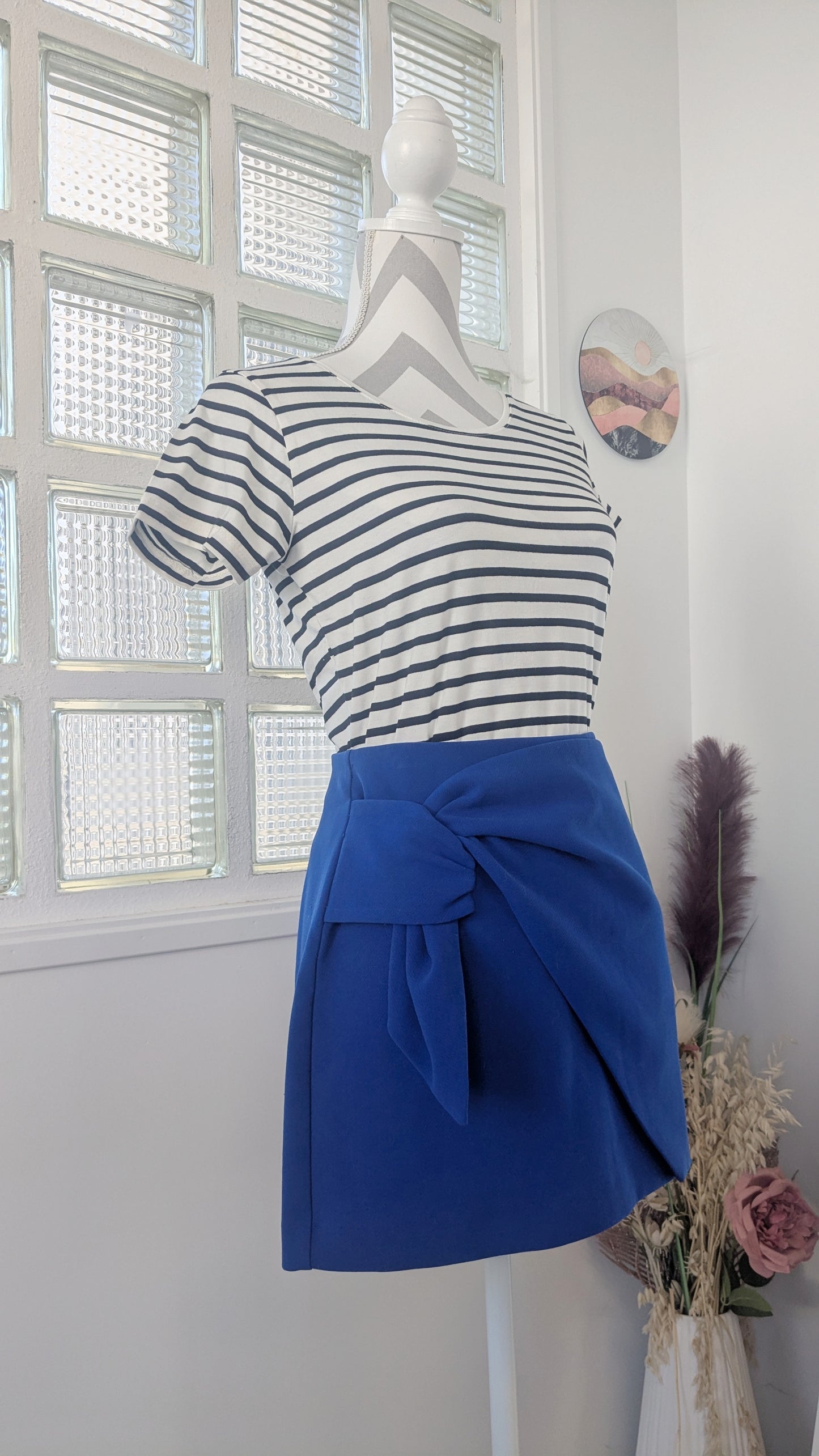 Jupe noeud bleu roi - Zara - 38