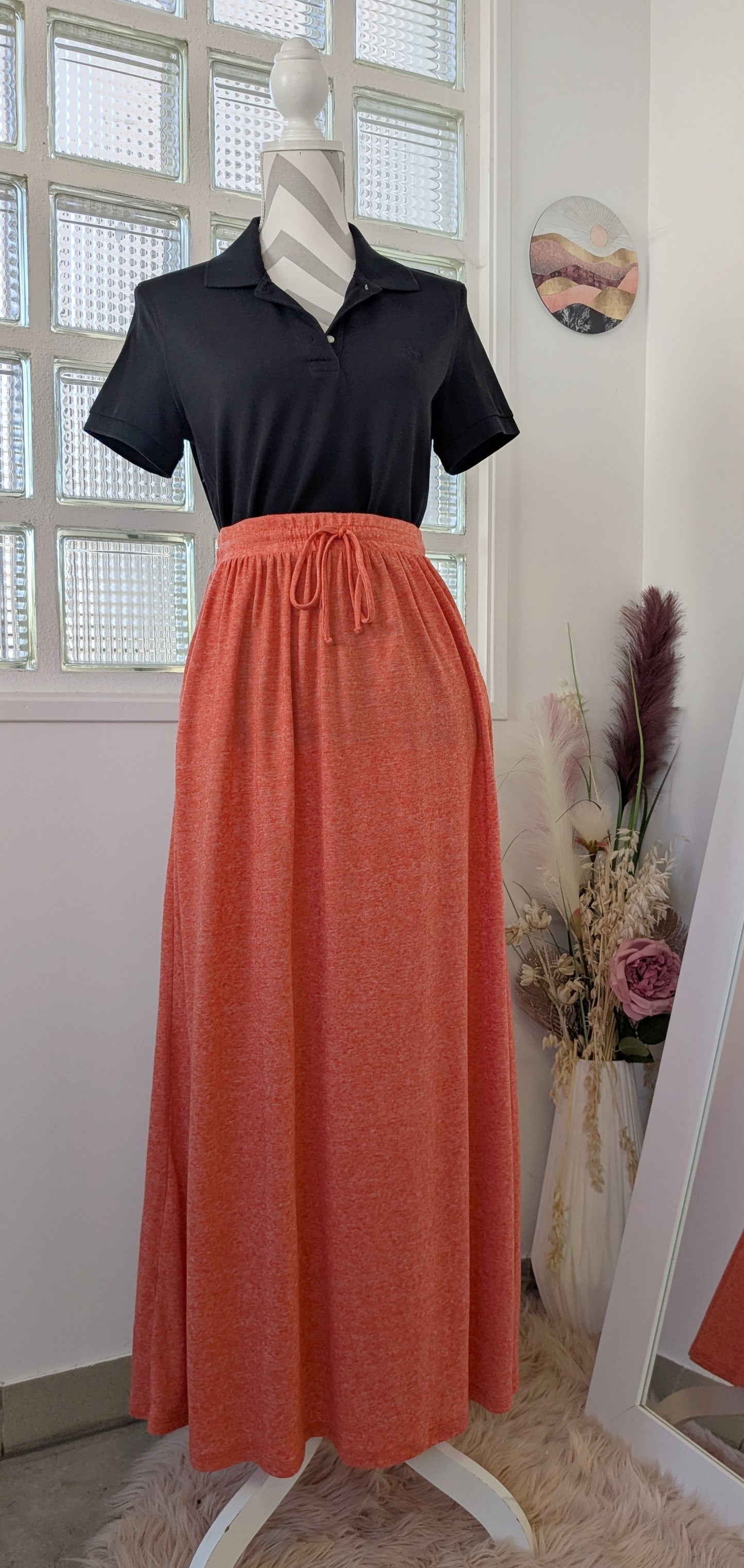 Jupe longue orange - Promod - 38