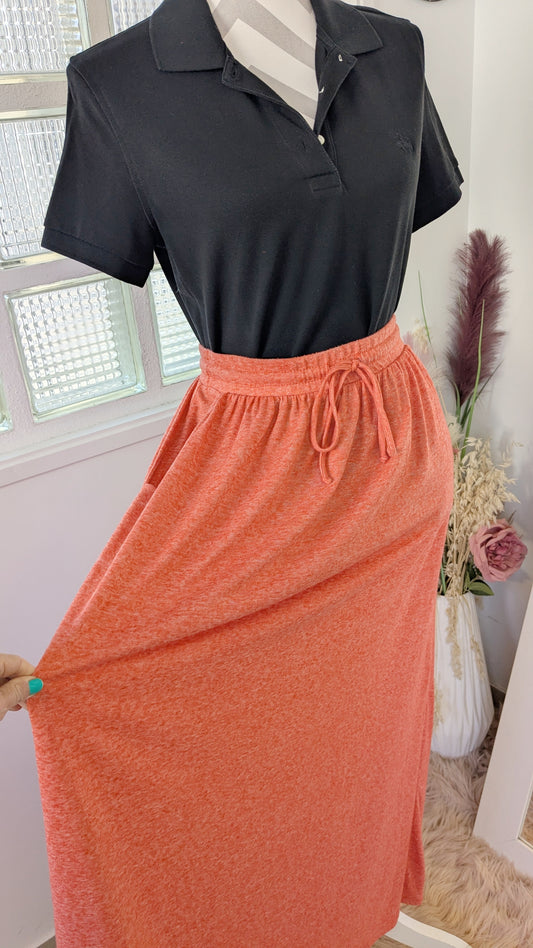 Jupe longue orange - Promod - 38