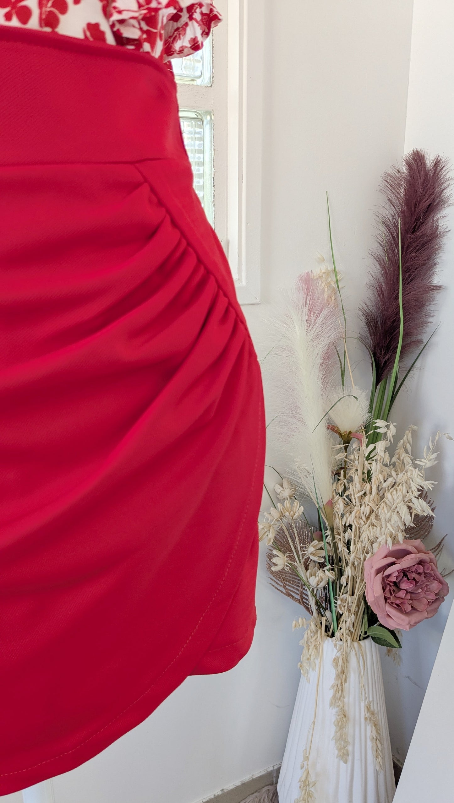 Jupe rouge courte drapée - Cherry Koko - 38