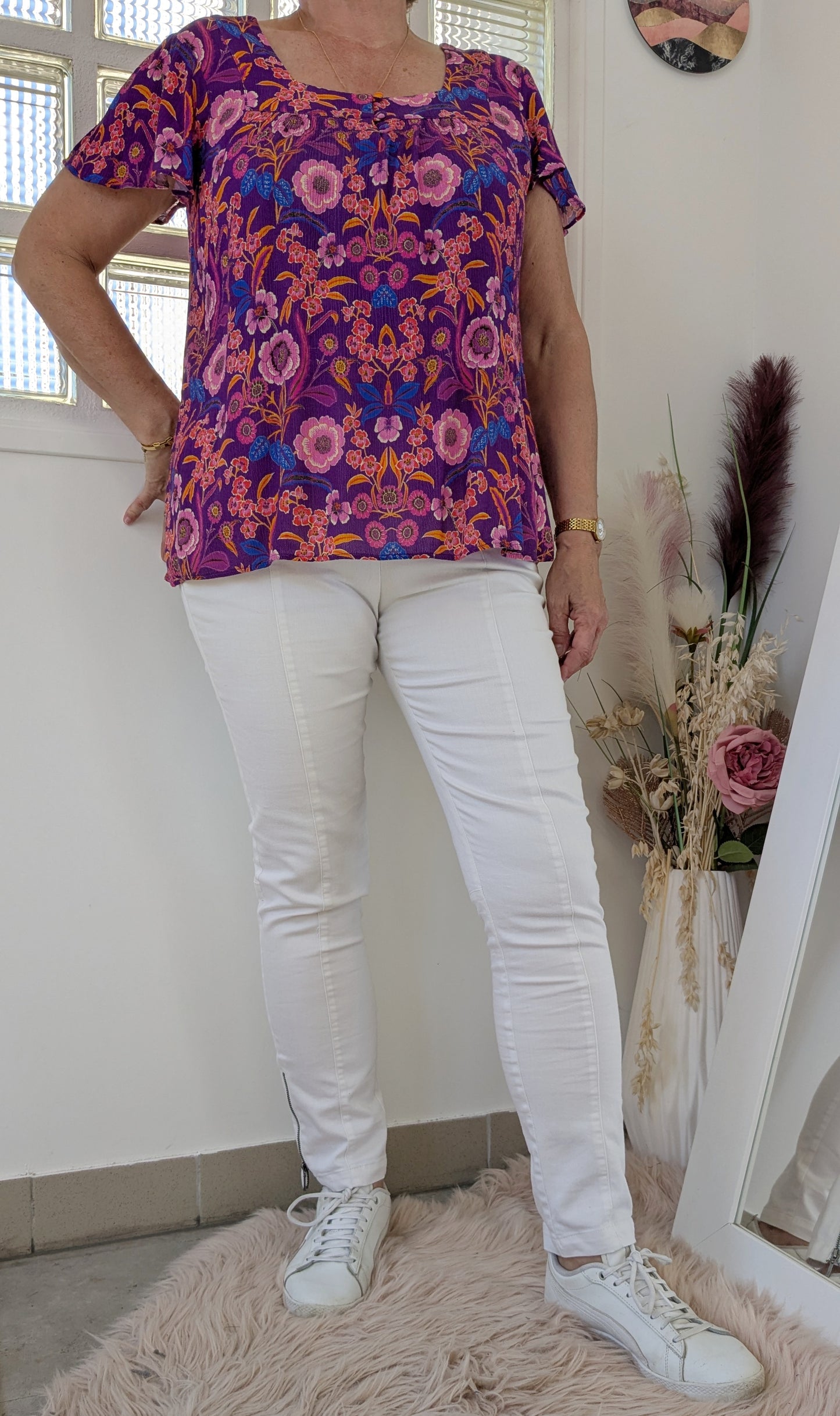 Blouse fleurie volants - Promod - 42/44