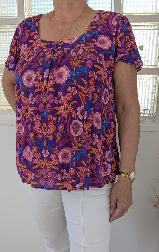 Blouse fleurie volants - Promod - 42/44