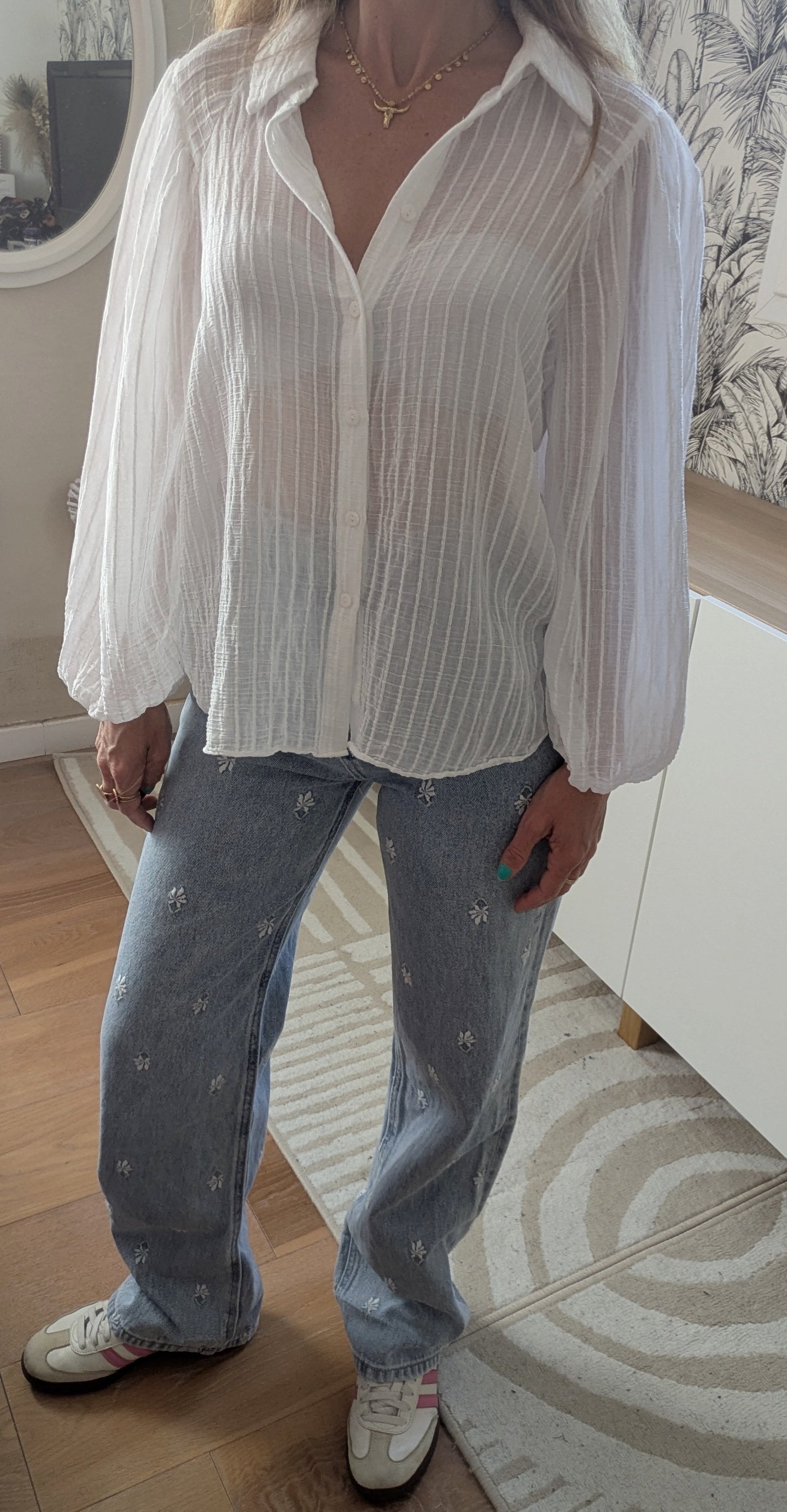 Blouse chemise rayée voile - Mango - 34