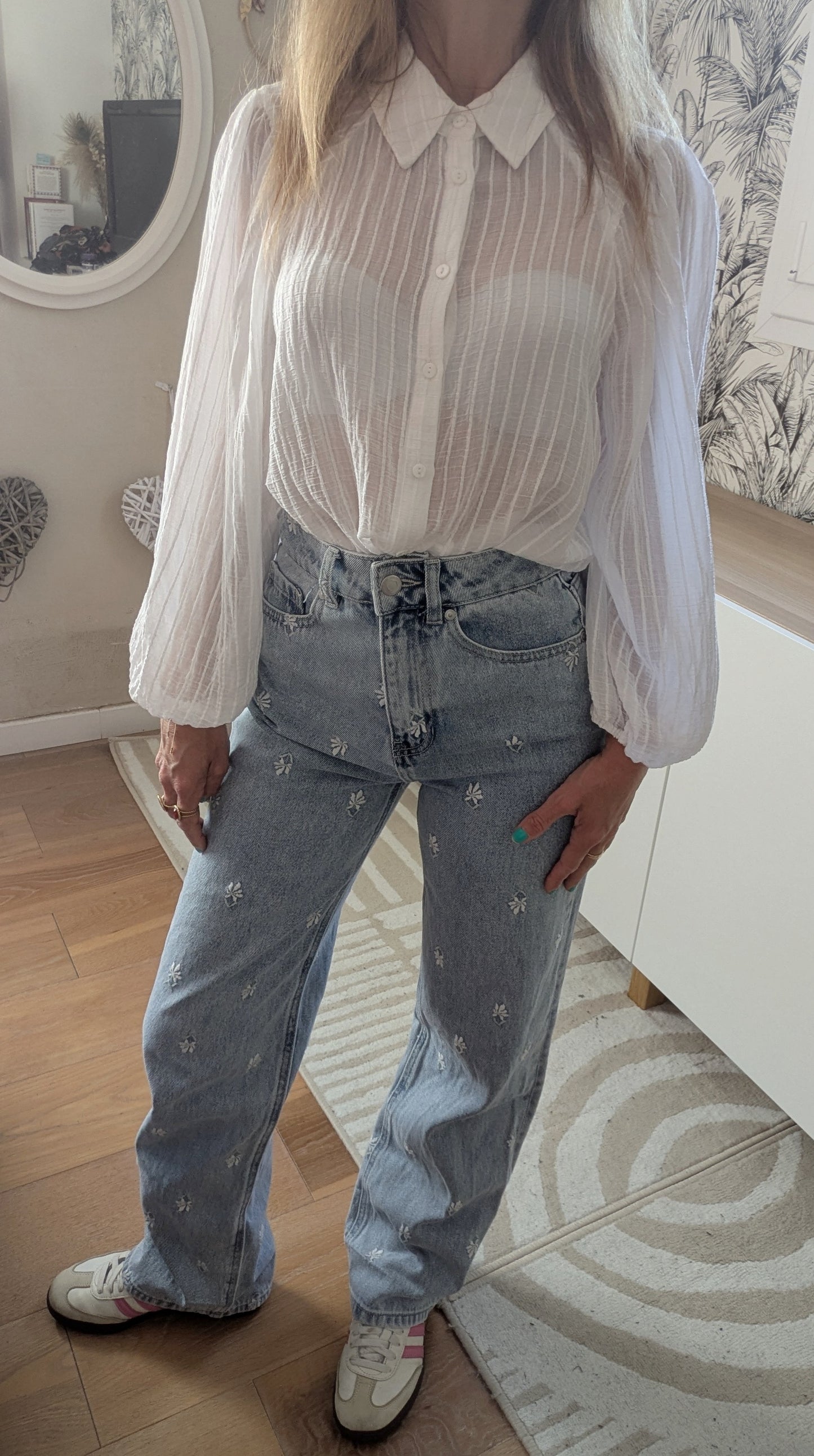 Blouse chemise rayée voile - Mango - 34