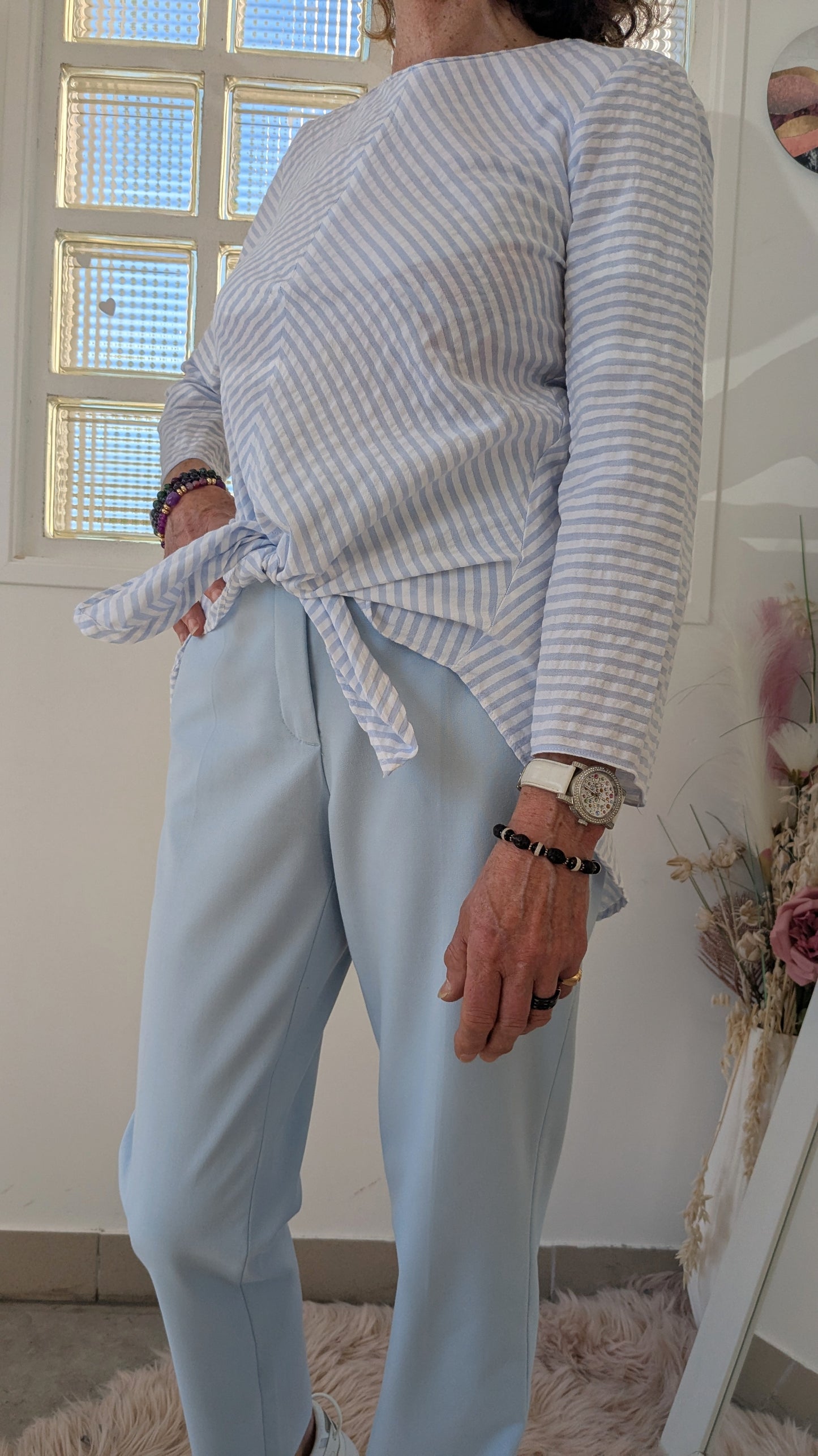 Pantalon costume bleu ciel - Zara - 36
