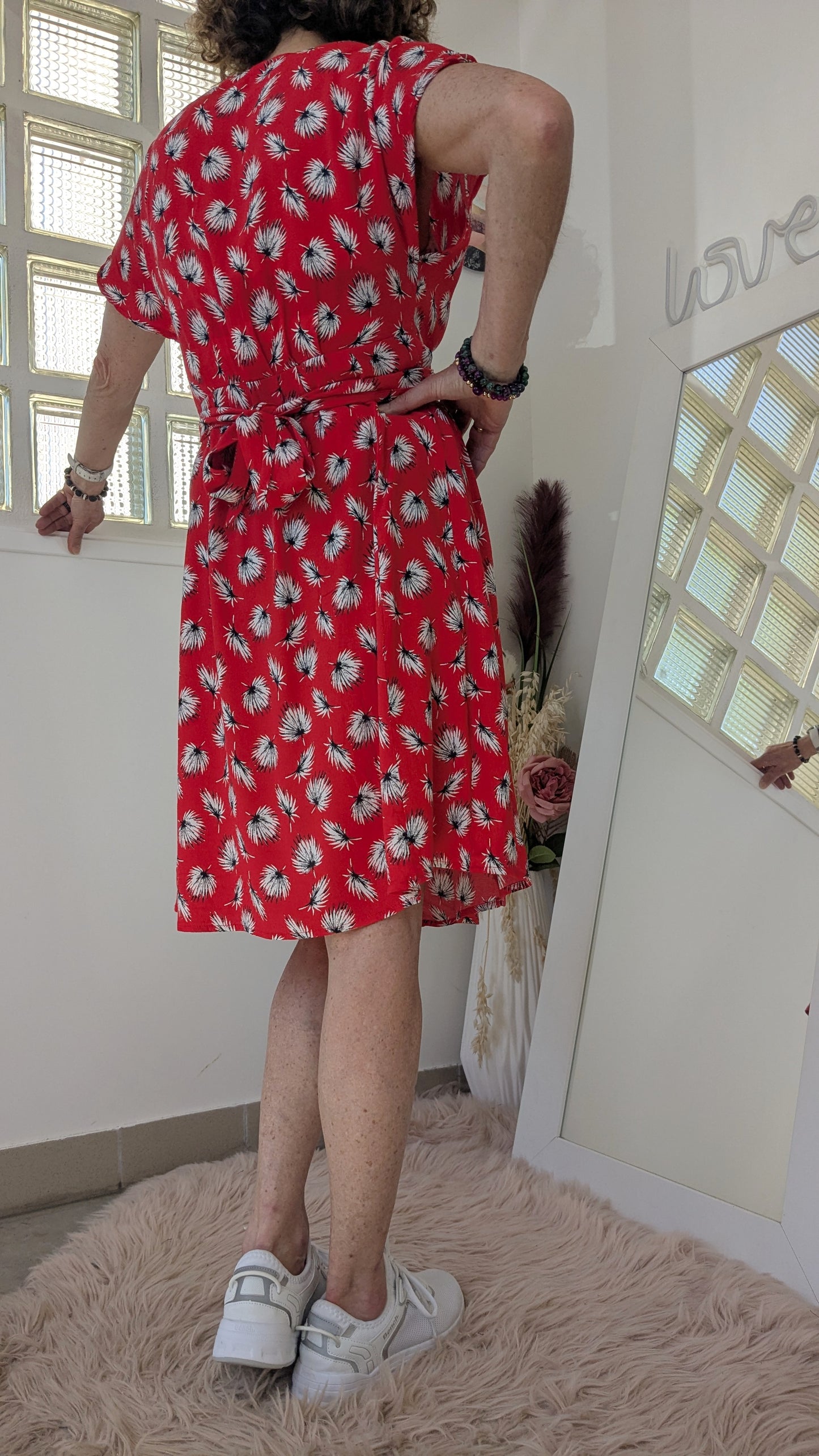 Robe cintrée rouge corail - Promod - 34