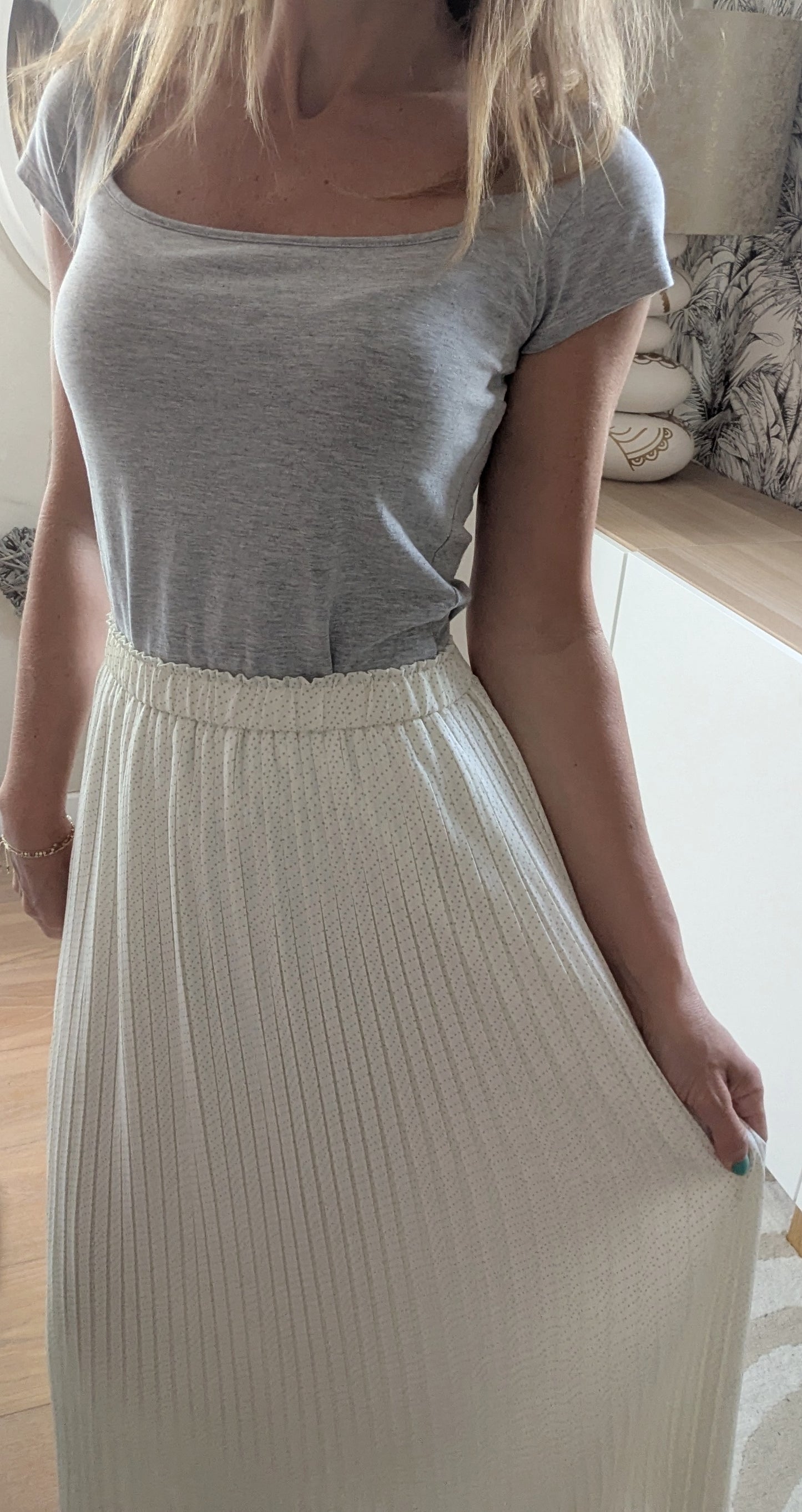 T-shirt gris col carré - Unik - 34