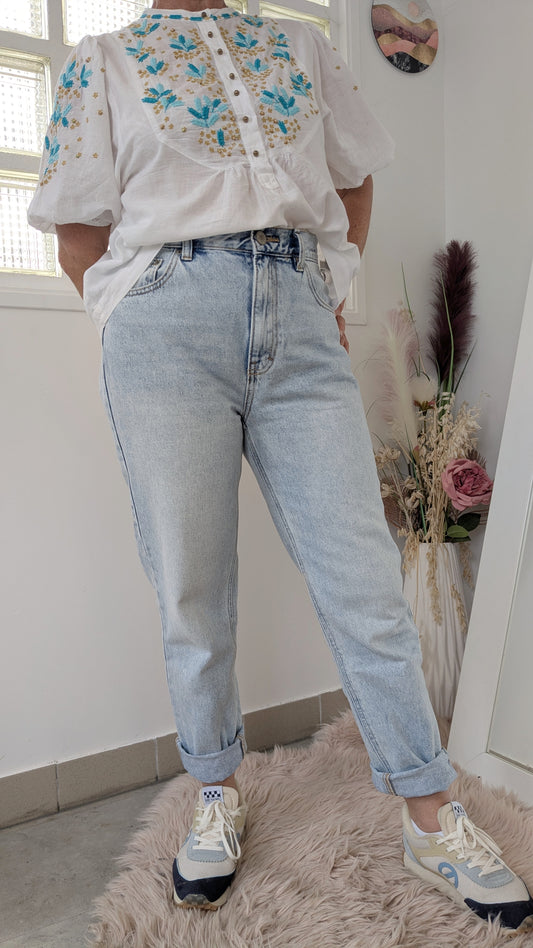 Jeans mom bleu clair - Pull & Bear - 38/40