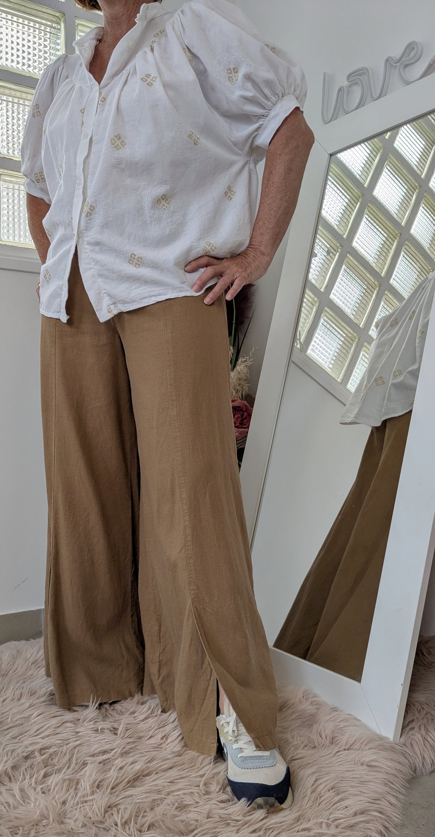 Blouse bohème dorée - Bebou - TU
