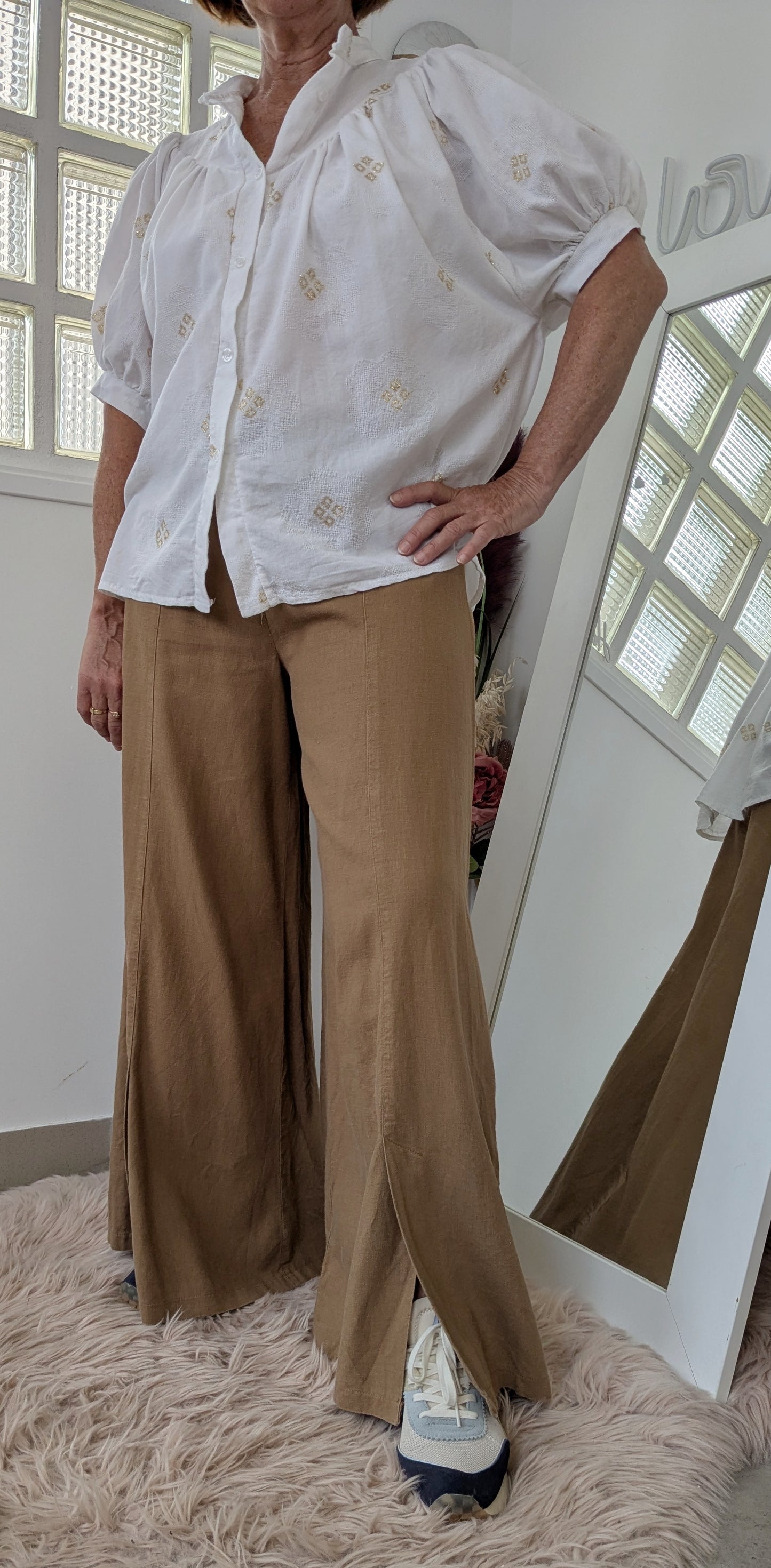 Blouse bohème dorée - Bebou - TU