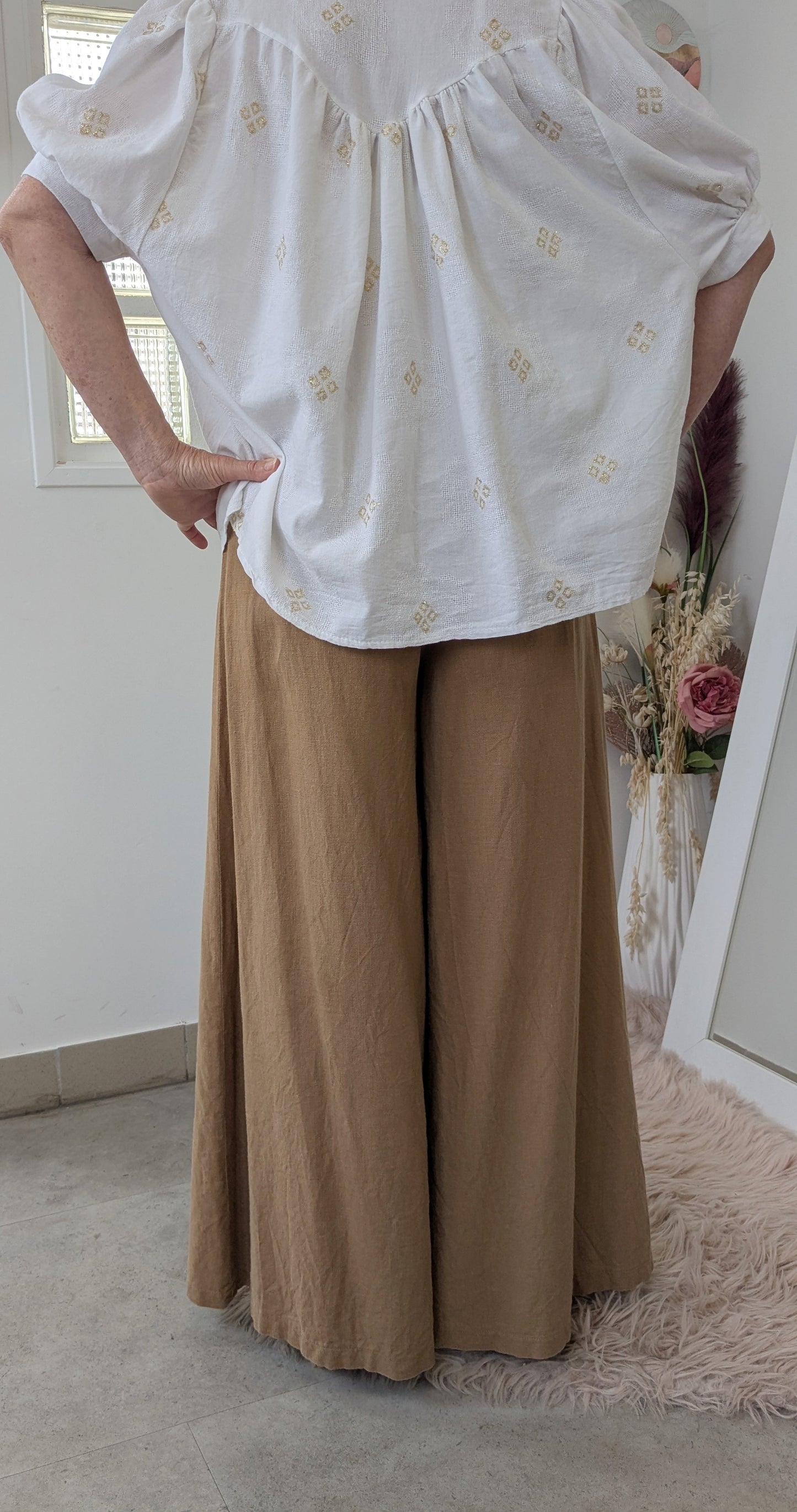 Blouse bohème dorée - Bebou - TU