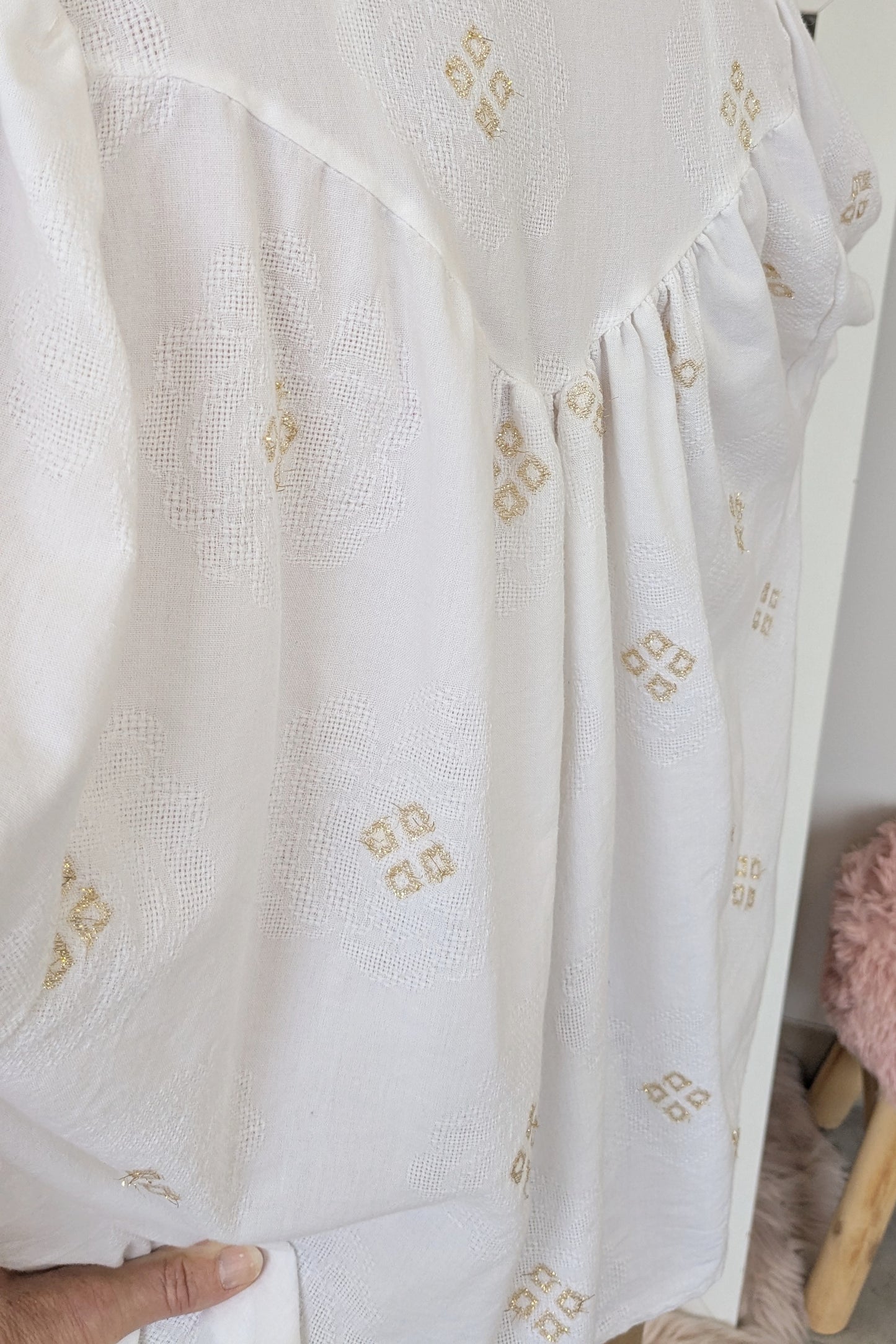 Blouse bohème dorée - Bebou - TU