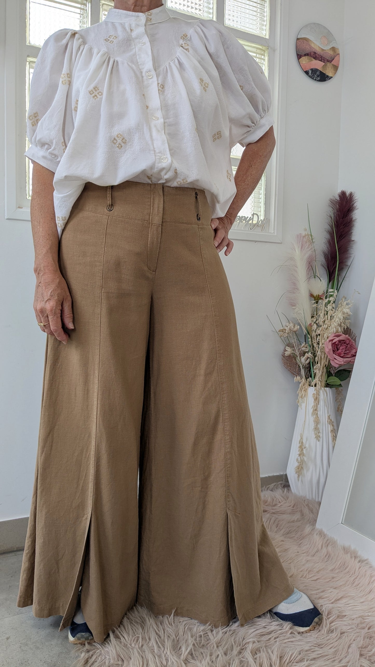 Blouse bohème dorée - Bebou - TU
