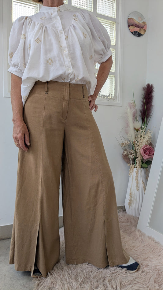 Pantalon lin camel - Jacqueline Riu - 40