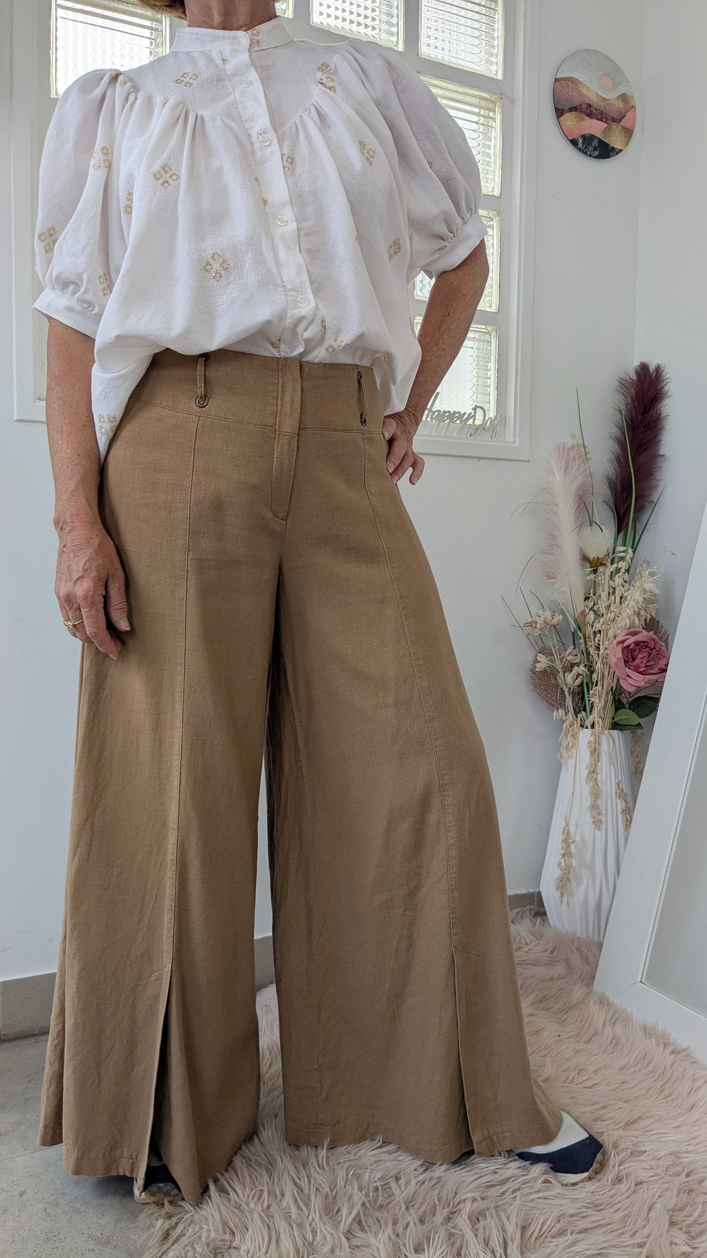 Blouse bohème dorée - Bebou - TU