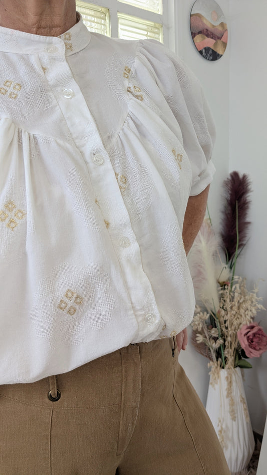 Blouse bohème dorée - Bebou - TU