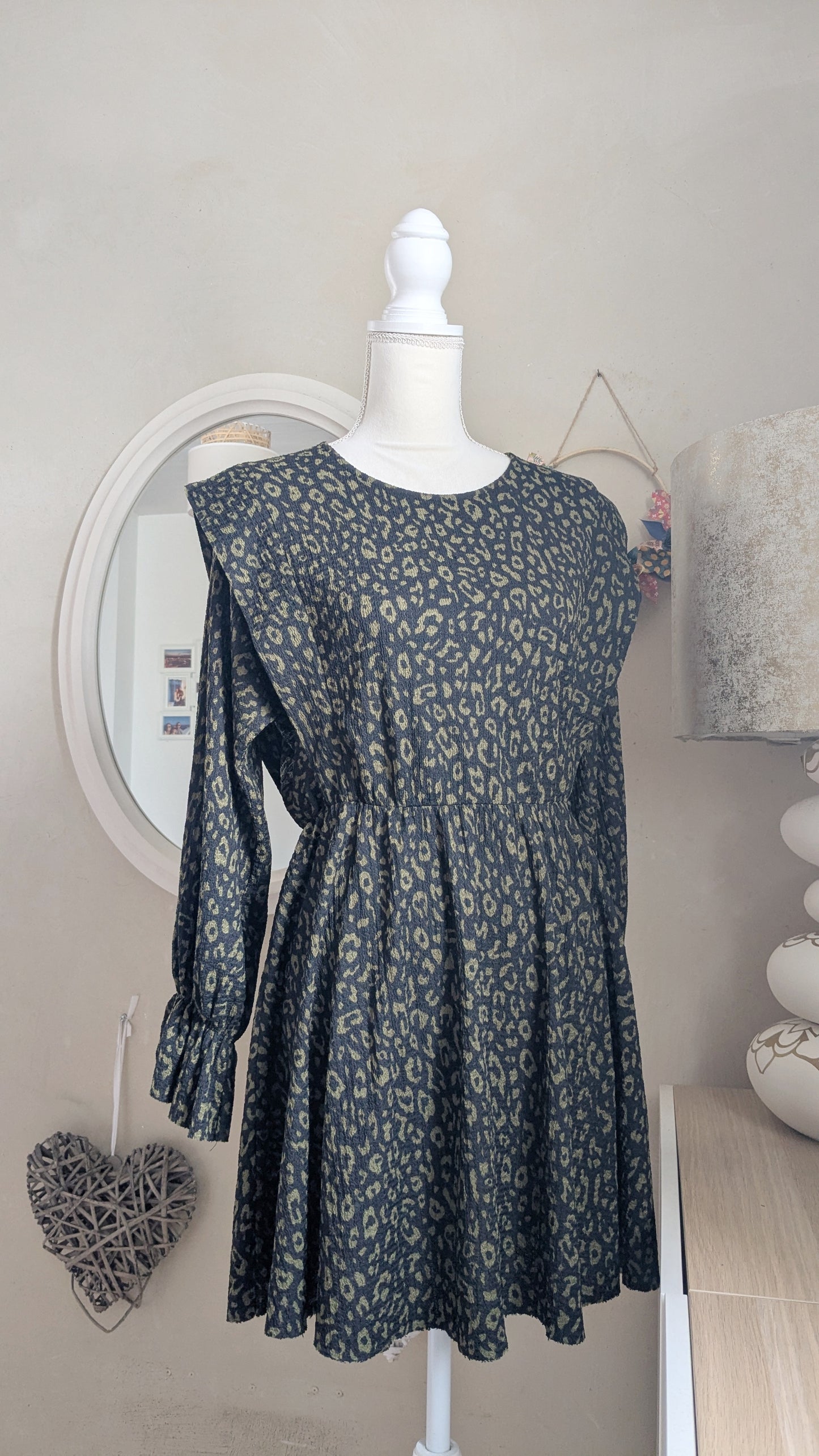 Robe smokée kaki - Zara - 36