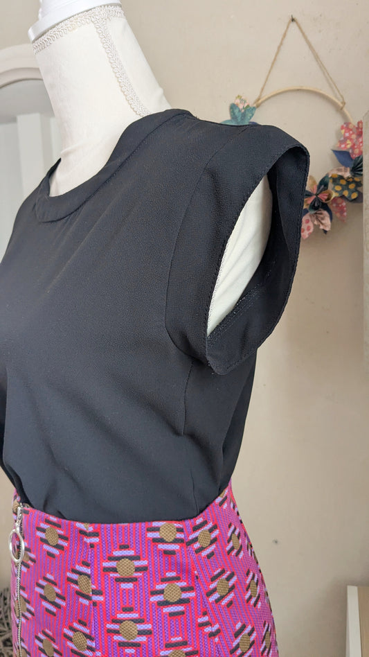 Blouse noir structurée - Zara - 34