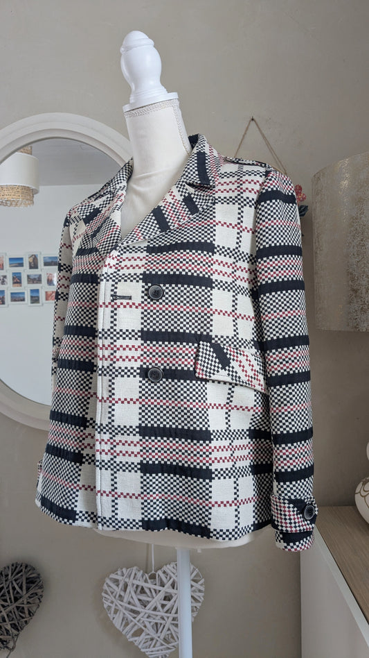 Veste mi-saison carreaux - Zara - 34