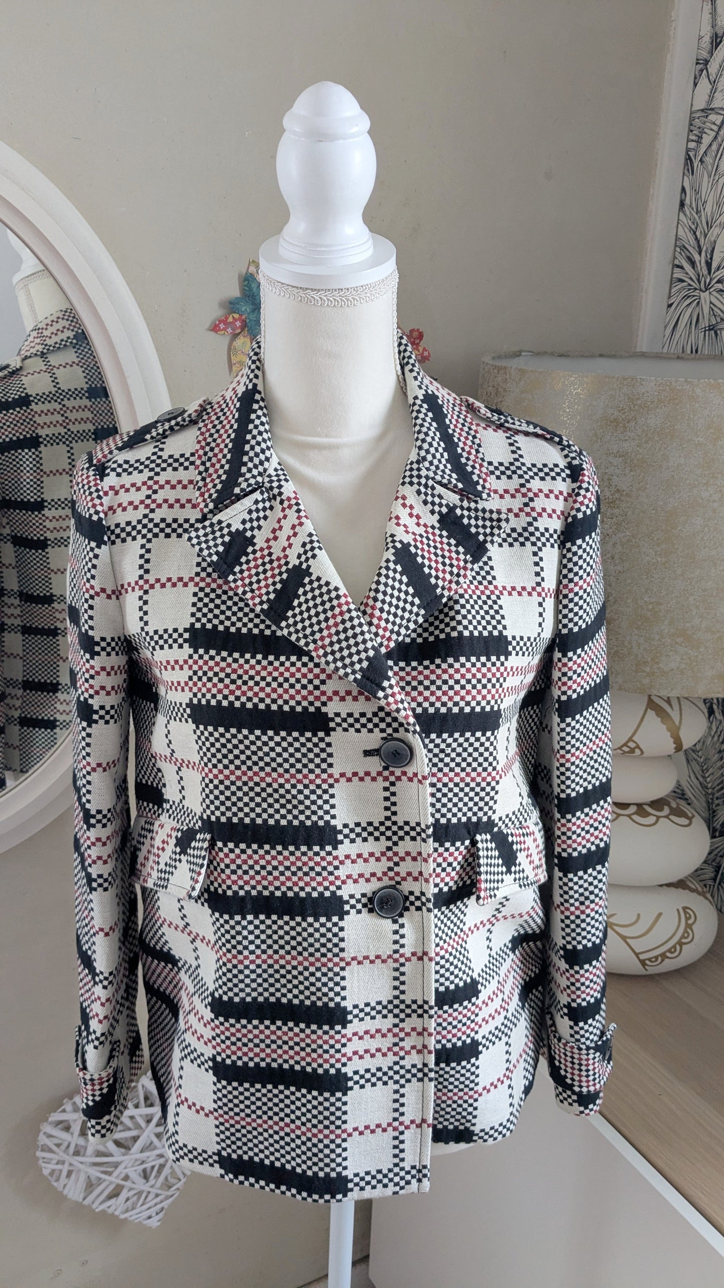 Veste mi-saison carreaux - Zara - 34