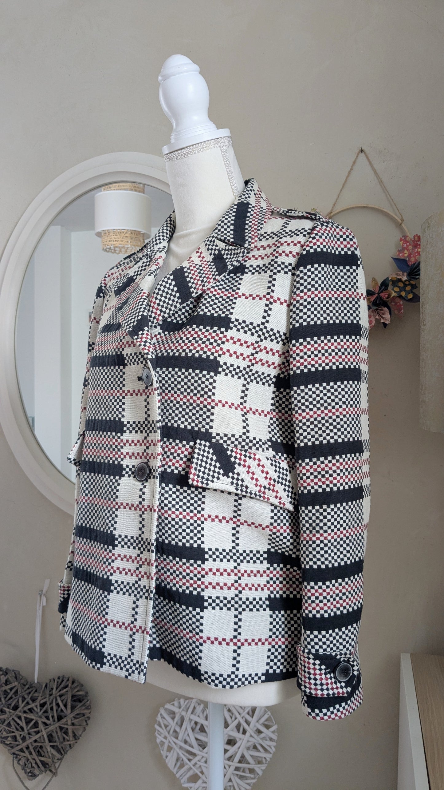 Veste mi-saison carreaux - Zara - 34