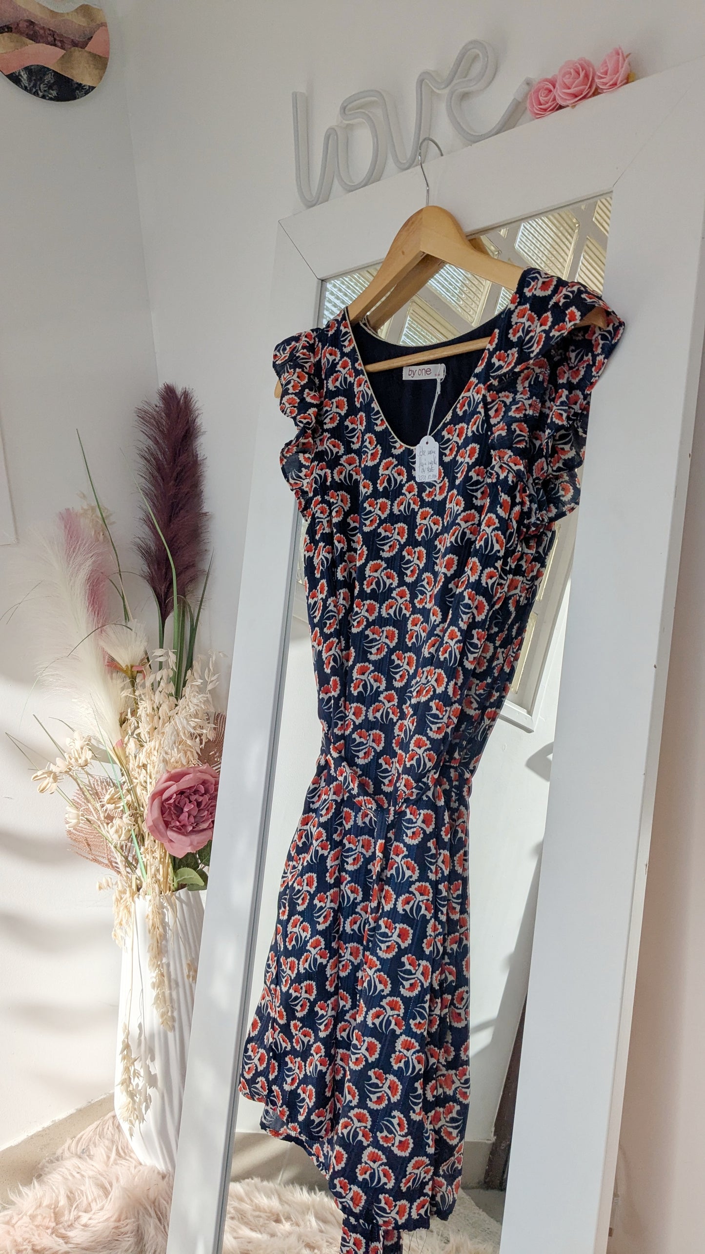 Robe fleurie marine - By one - 36/38