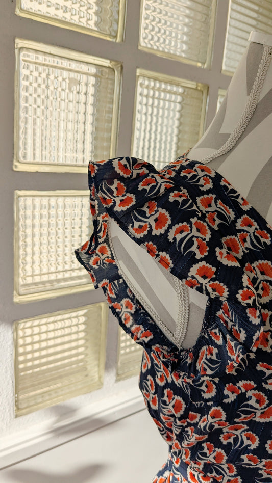 Robe fleurie marine - By one - 36/38