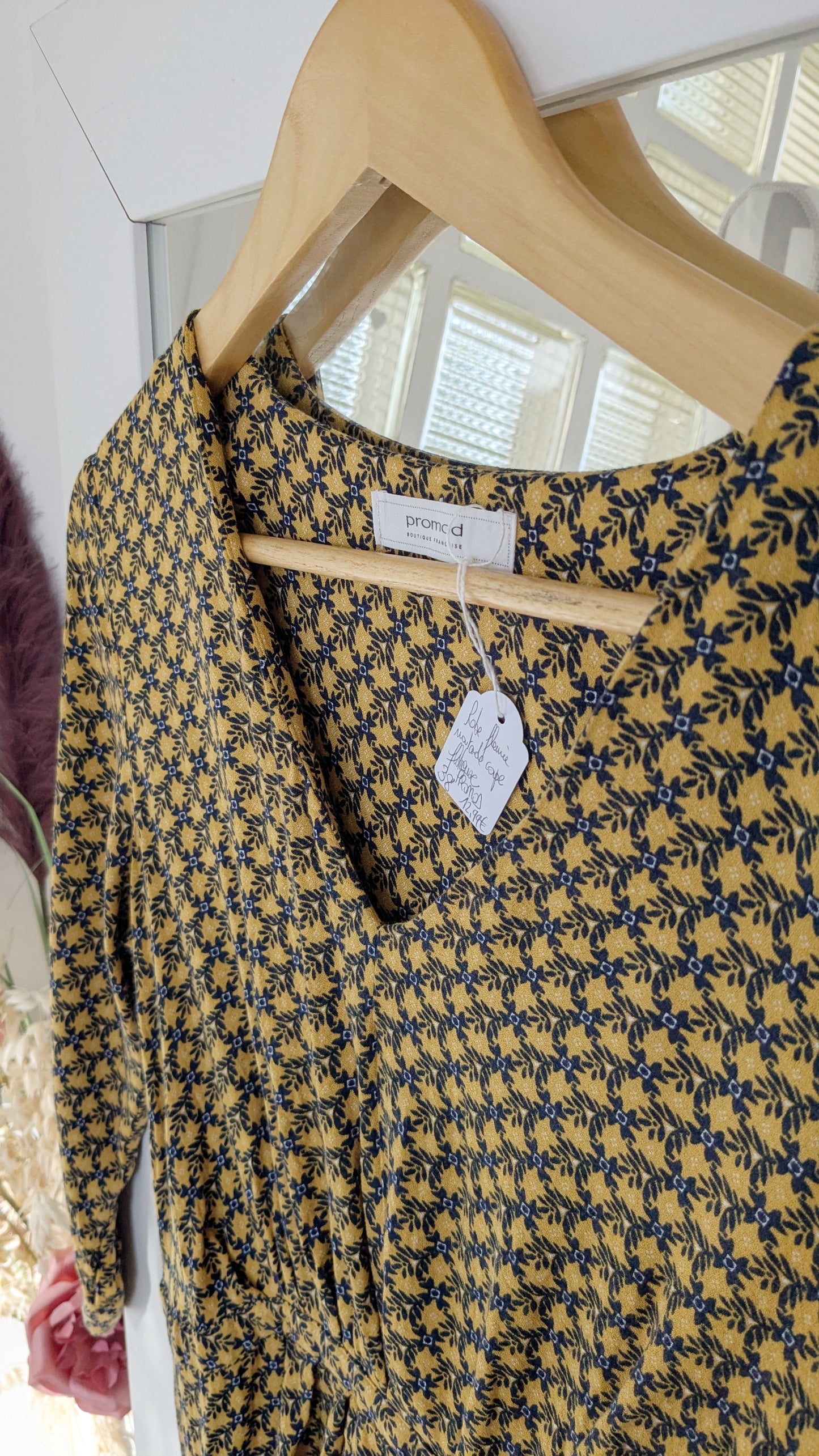 Robe moutarde froncée - Promod - 38