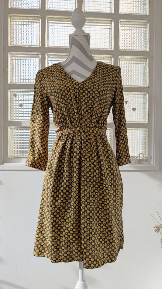 Robe moutarde froncée - Promod - 38