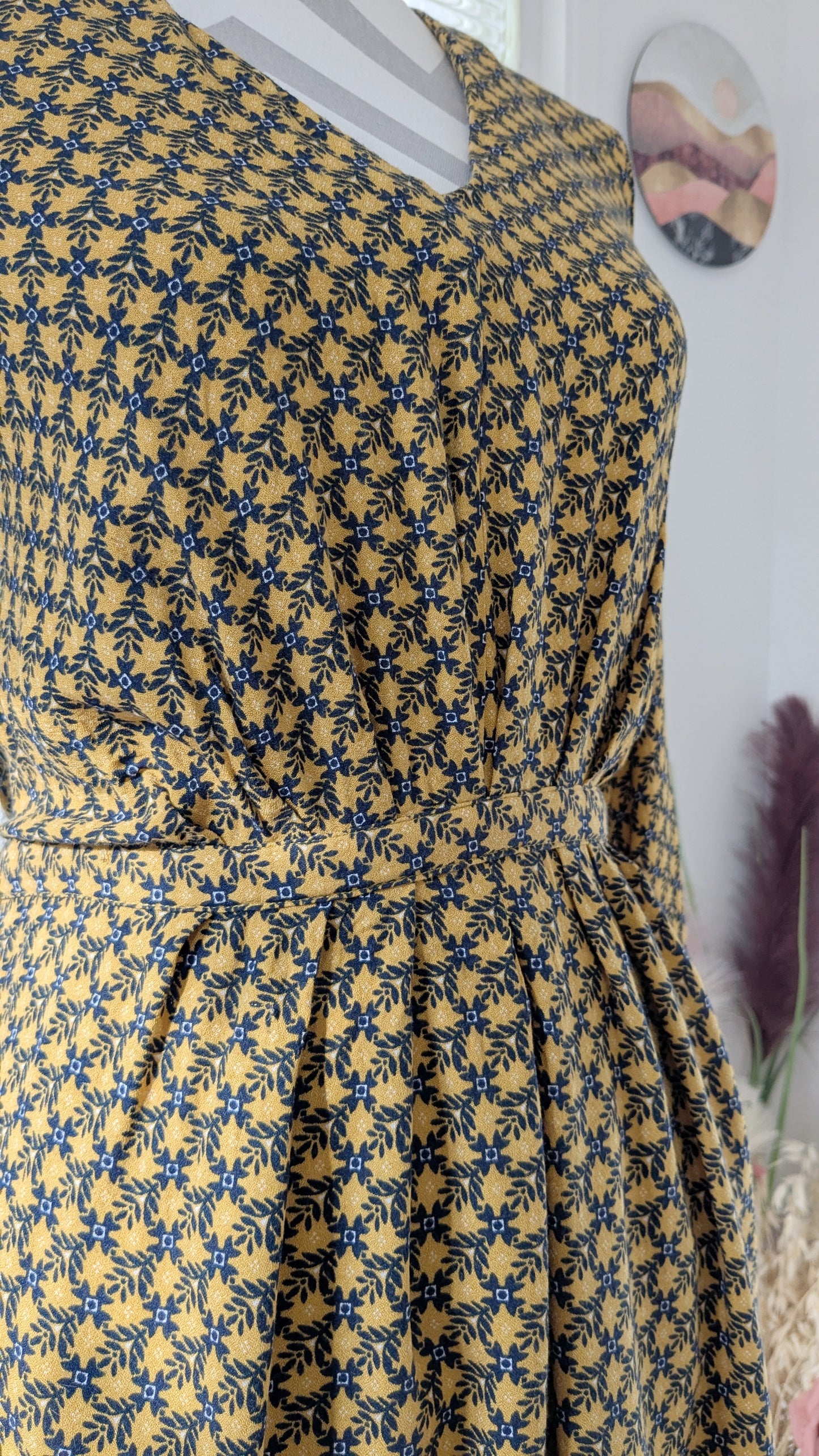 Robe moutarde froncée - Promod - 38