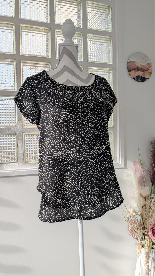 Blouse crêpe noir crème - Only - 40