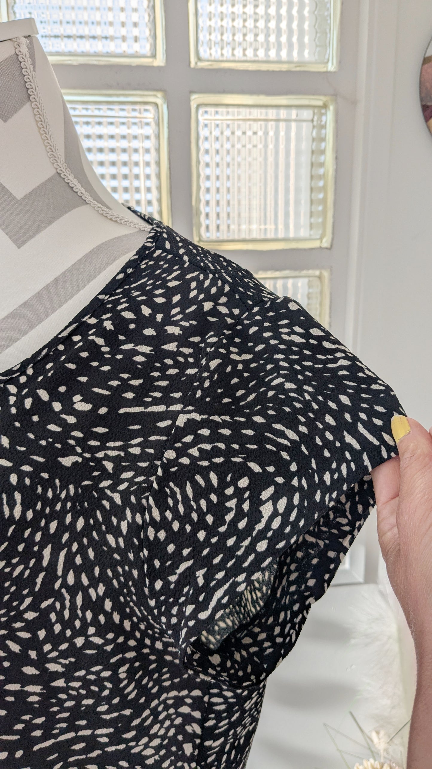 Blouse crêpe noir crème - Only - 40