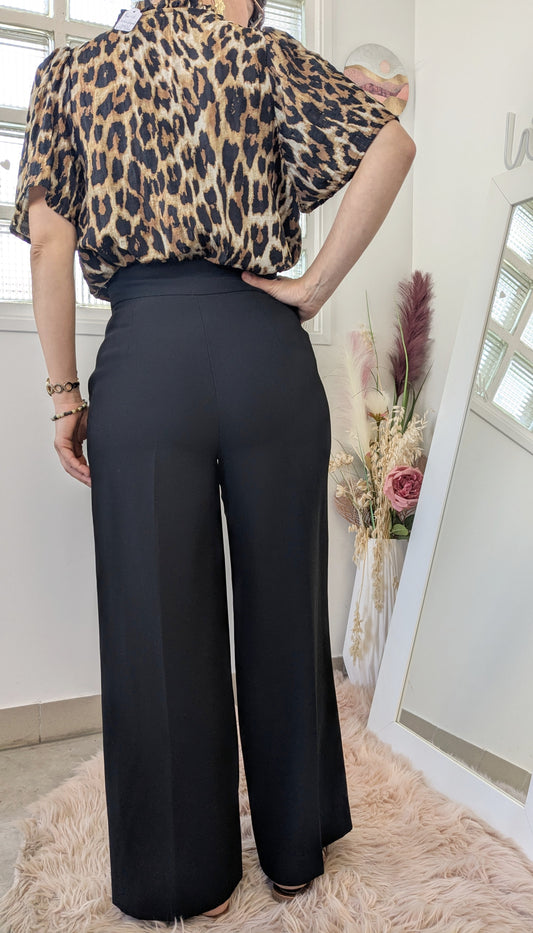 Pantalon noir kimono - Made in Italy - 34/36