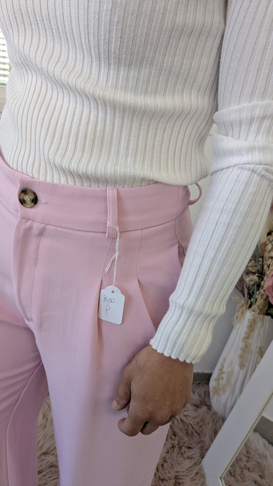 Pantalon wide rose - Zara - 36