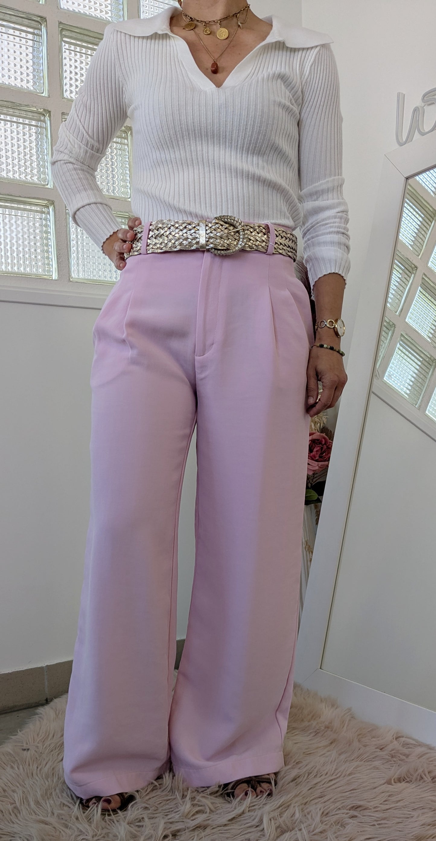 Ceinture tressée dorée - TU