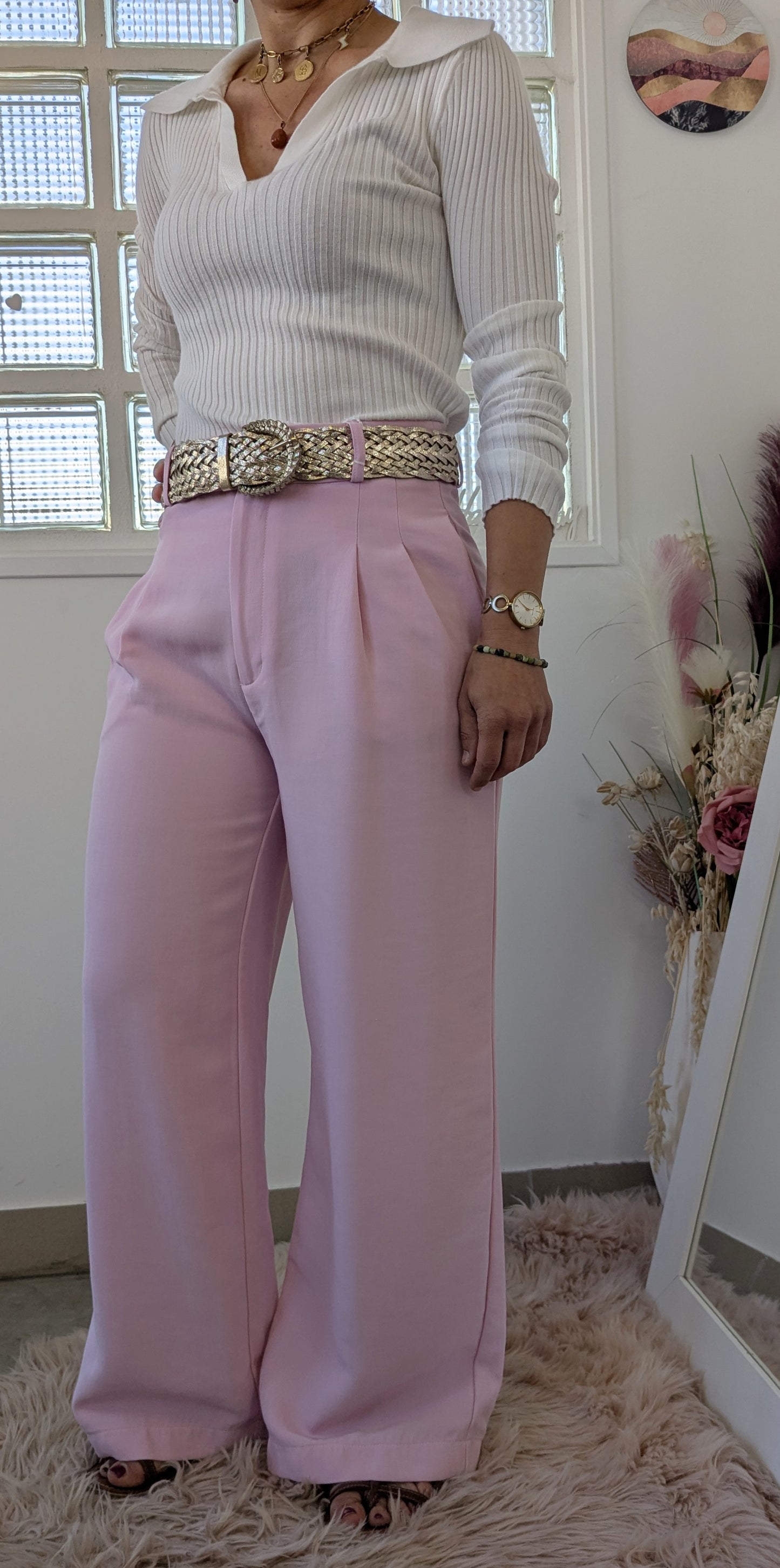 Ceinture tressée dorée - TU