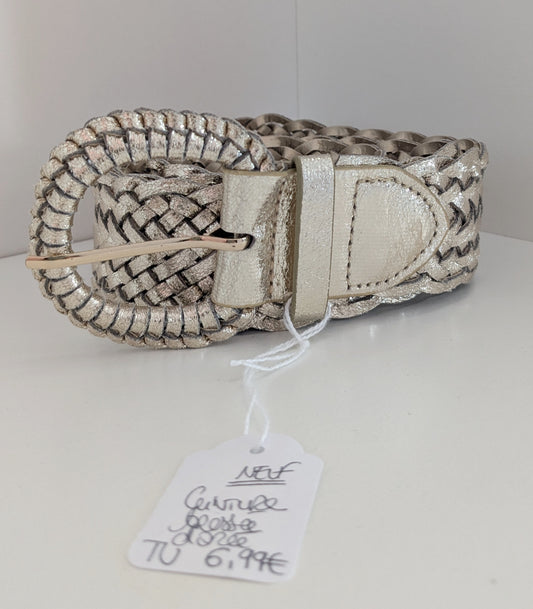 Ceinture tressée dorée - TU