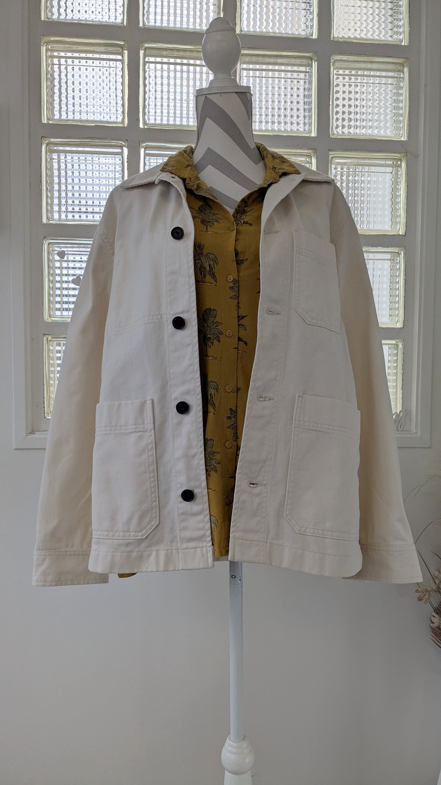 Veste en jeans crème - Mango - 38/42
