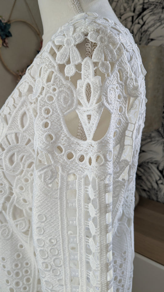 Robe blanche broderies anglaises - Mademoiselle R - 36