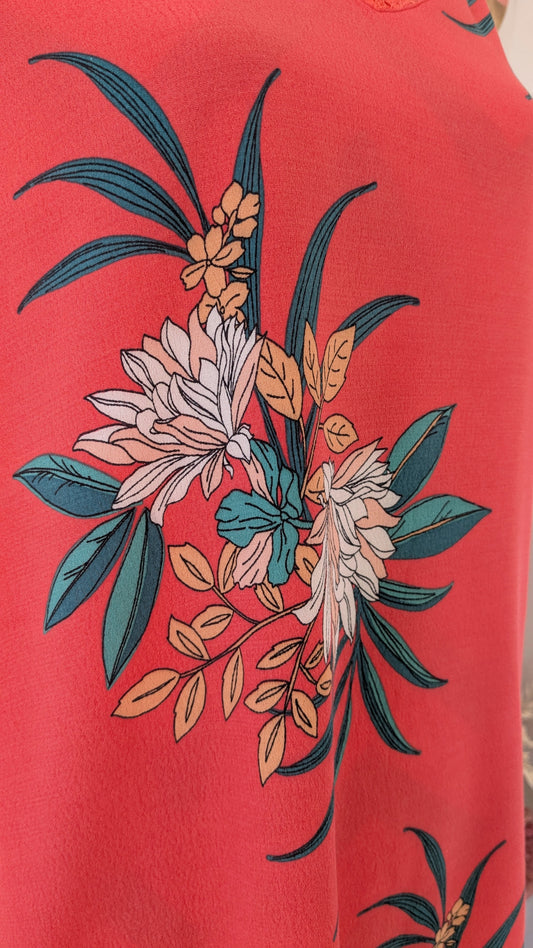 Blouse fleurie corail - Promod - 42