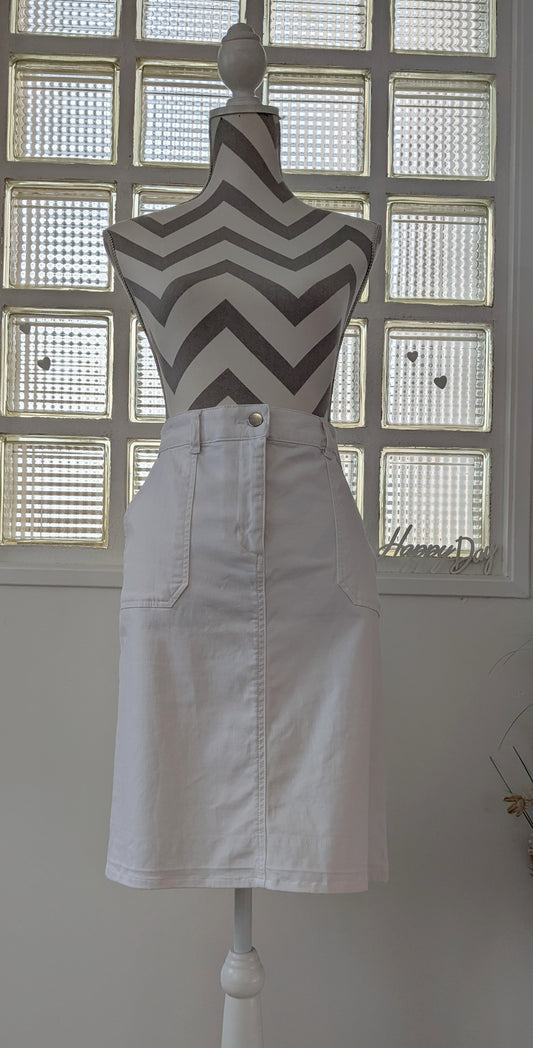 Jupe blanche droite - Maison 123 - 42